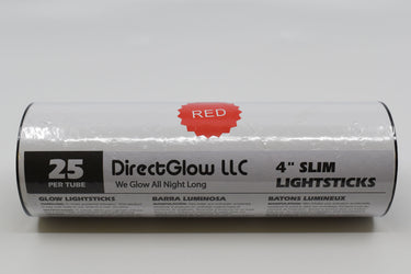 4 inch 10mm Red Glow Sticks- 25 Per Package